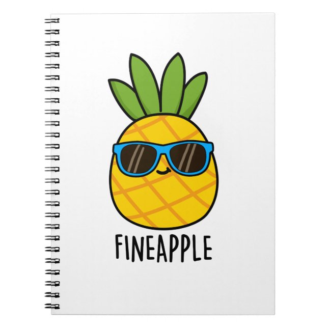 Caderno Espiral Pineapple Engraçado Legal Pun de Abacaxi (Frente)