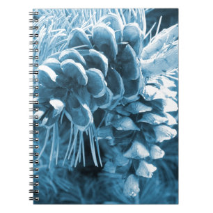 Caderno Espiral Pinecone azul-do-natal primitivo