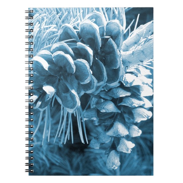 Caderno Espiral Pinecone azul-do-natal primitivo (Frente)