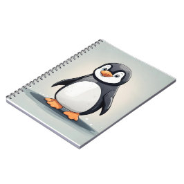 Caderno Espiral Pinguim adorável