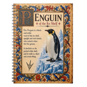 Caderno Espiral Pinguim, Arte de Bestiário Medieval