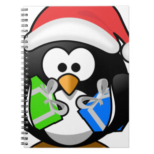 Caderno Espiral Pinguim com presentes