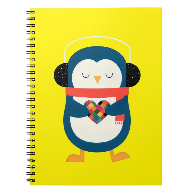 Caderno Espiral Pinguim Cozy Heart (Frente)