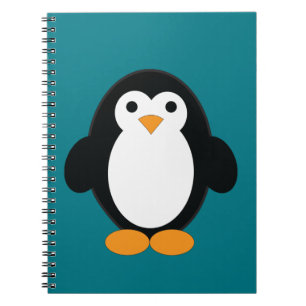 Caderno Espiral Pinguim de desenho animado