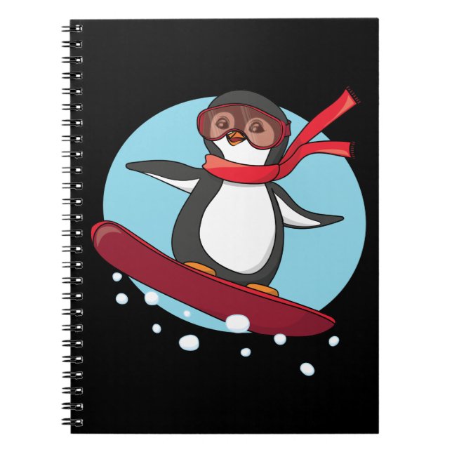 Caderno Espiral Pinguim de Esqui (Frente)
