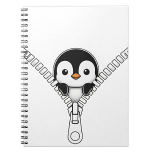 Caderno Espiral Pinguim Engraçado Espia 