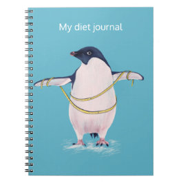 Caderno Espiral Pinguim Gordo Na Dieta Pássaro Engraçado