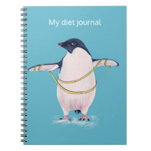 Caderno Espiral Pinguim Gordo Na Dieta Pássaro Engraçado