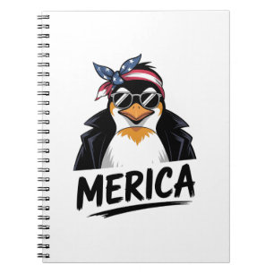 Caderno Espiral Pinguim resiste aos pinguins protestando contra