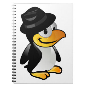CADERNO ESPIRAL PINGUIM VESTIDO