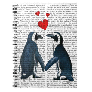 Caderno Espiral Pinguins Com Corações De Amor