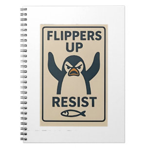 Caderno Espiral Pinguins contra Tarifas Anti Trump Garden Flag