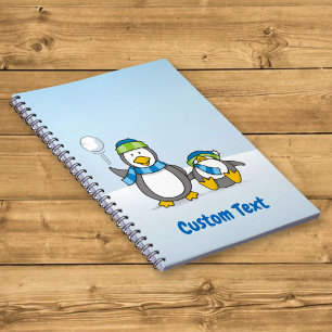 Caderno Espiral Pinguins de neve