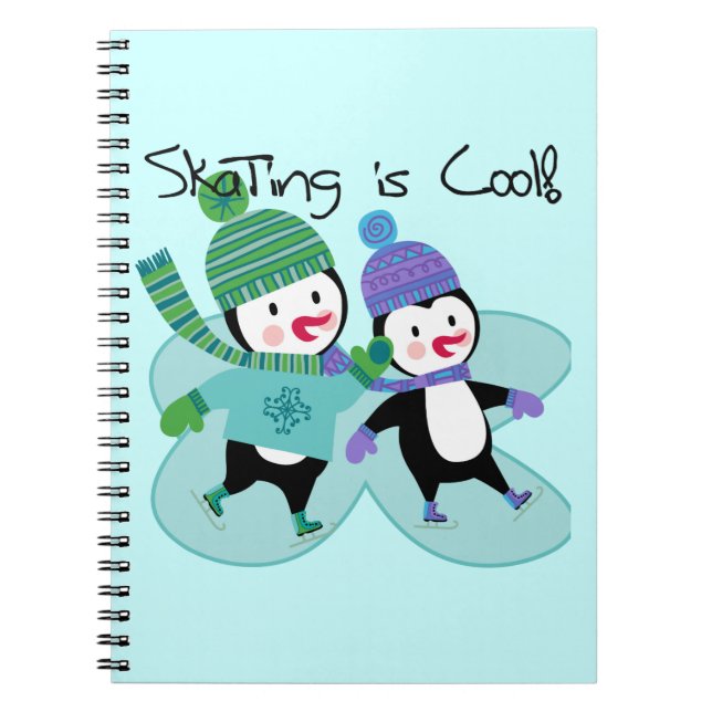 Caderno Espiral Pinguins Skating é Legal (Frente)