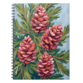 Caderno Espiral Pinhas de Inverno | Pintura em Aquarela da Naturez