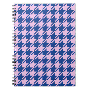 Caderno Espiral Pink-alto-dente+Padrão Azul