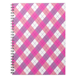 Caderno Espiral Pink And Purple Argyle