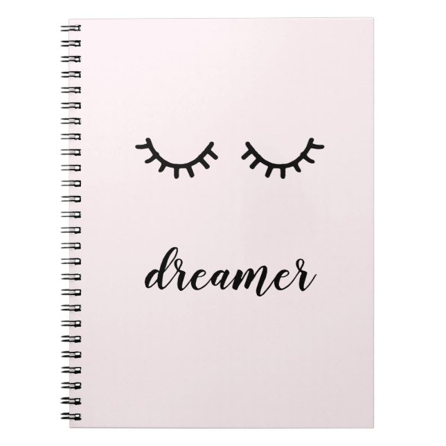 Caderno Espiral Pink Black Eyelashes (Frente)