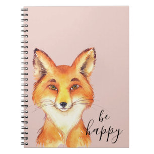 Caderno Espiral Pink Blush Be Happy Fox