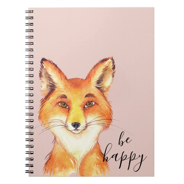 Caderno Espiral Pink Blush Be Happy Fox (Frente)