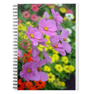 Caderno Espiral Pink cosmos Flor impressão