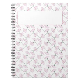 Caderno Espiral Pink Floral Vines Flowers Notes