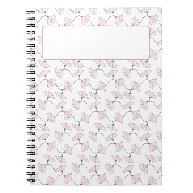 Caderno Espiral Pink Floral Vines Flowers Notes (Frente)