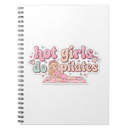 Caderno Espiral Pink Girly Fitness Planner, Pilates Girl Gift