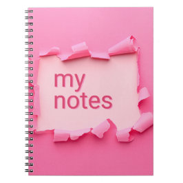 Caderno Espiral Pink Hole Spiral My Notes Notebook