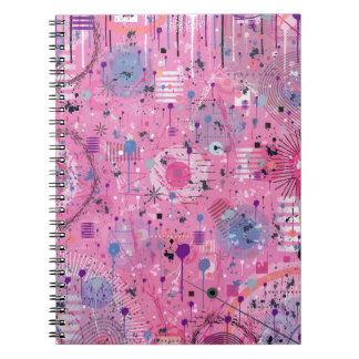 Caderno Espiral Pink Maximalist Abstract Art