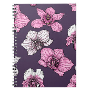 Caderno Espiral Pink orchid flowers