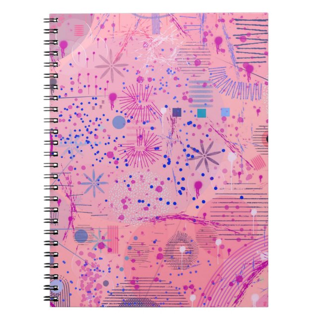 Caderno Espiral Pink Party Maximalist Art (Frente)