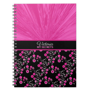 Caderno Espiral Pink Satin Floral Explosion My Secrets Journal