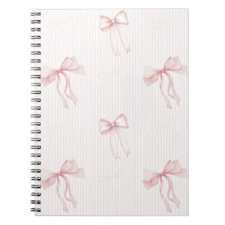 Caderno Espiral Pink Stripes Bows