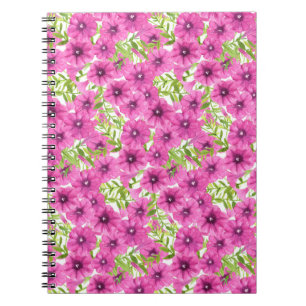Caderno Espiral Pink watercolor petunia (flor)