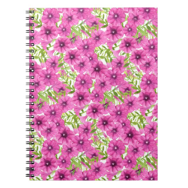 Caderno Espiral Pink watercolor petunia (flor) (Frente)