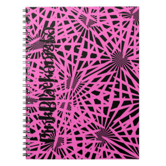 Caderno Espiral pinkblackanista floral