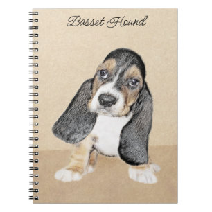 Caderno Espiral Pintado de Cachorro Basset - Arte Cachorro Origina