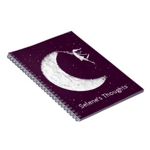 Caderno Espiral Pinte a lua roxa