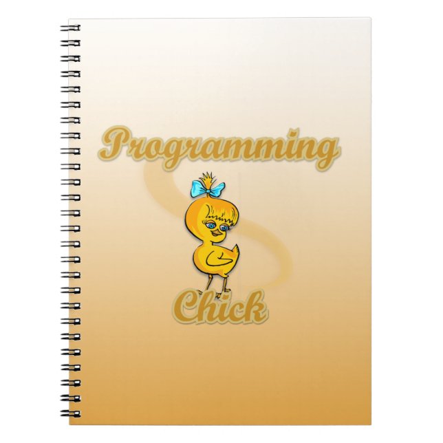 Caderno Espiral Pintinho de programação (Frente)