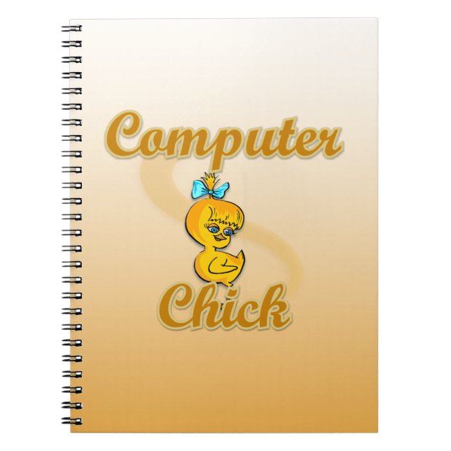 Caderno Espiral Pintinho do computador (Frente)