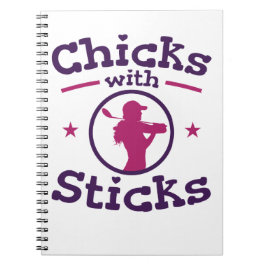Caderno Espiral Pintinhos com Sticks Golf Golfer Women