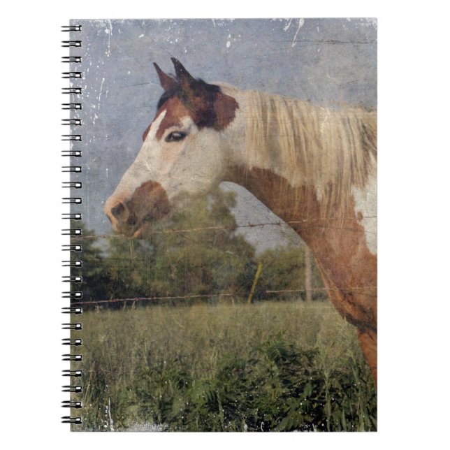 Caderno Espiral Pinto Horse Grunge (Frente)