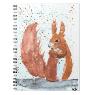 Caderno Espiral Pintor aquarela de animais da área da floresta