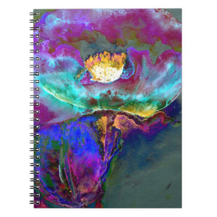 Caderno Espiral Pintor de aquarela púrpura de papoila
