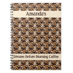 Caderno Espiral Pintor De Café Cappuccino Personalizado