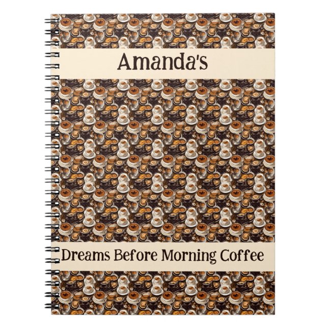Caderno Espiral Pintor De Café Cappuccino Personalizado (Frente)
