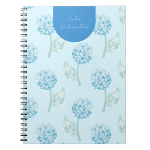Caderno Espiral Pintor Grandmillennial Hidrangea Personalizável