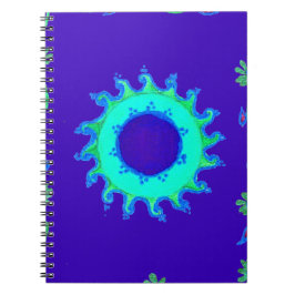 Caderno Espiral Pintura a óleo azul iridescente