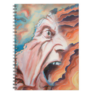 Caderno Espiral Pintura a óleo de ondas de pânico